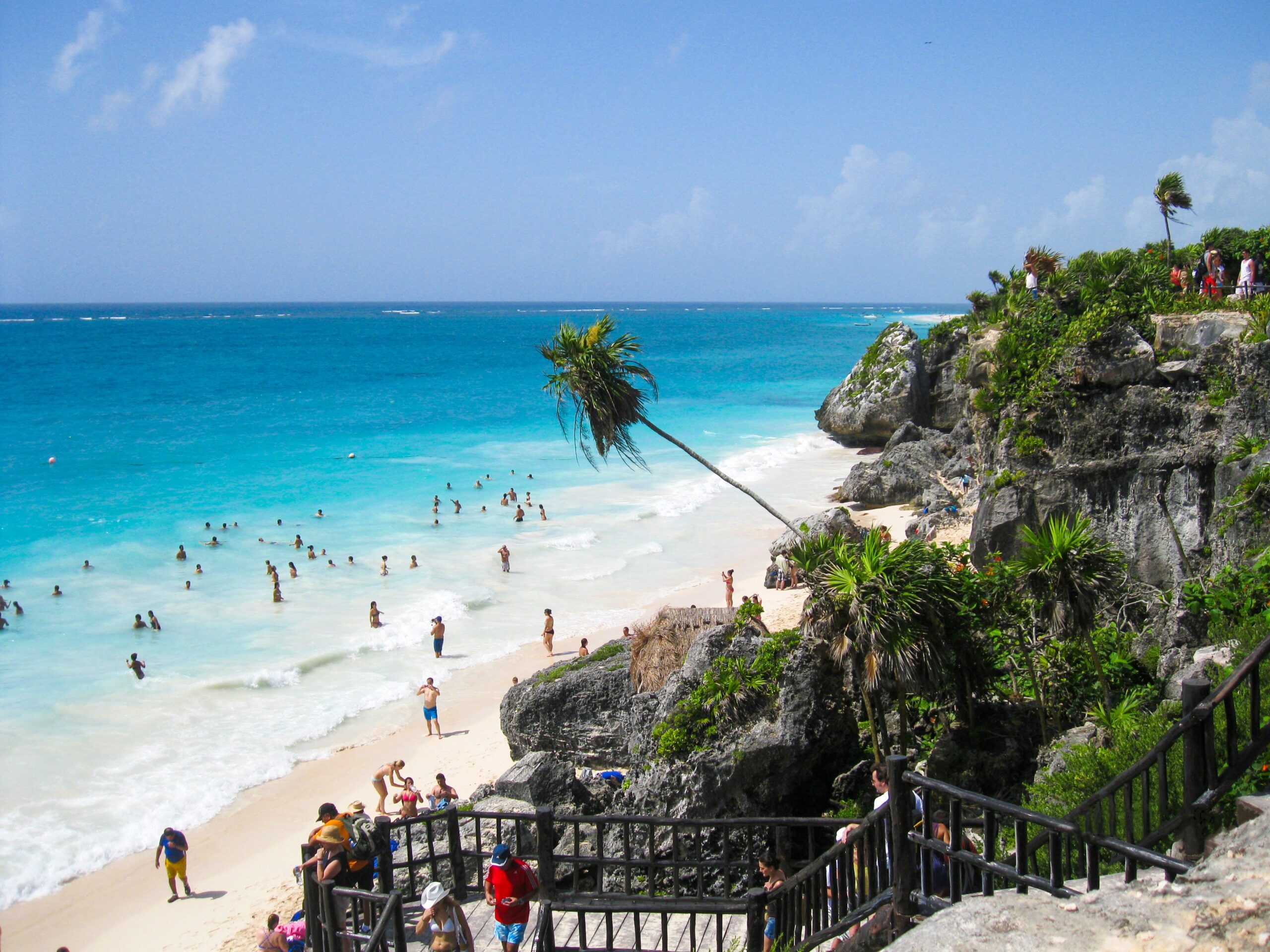 Cancun Mexico beach resort aerial view